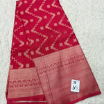 Geogrette Crape (Zigzag design, Rich pallu, Geometrical Border)