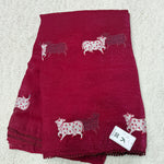 Party Wear Saree with Crush Fabric (Cow Design, Cutwork Lace Border)