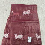Trending Organza Saree (Cow Design, Cutwork Lace Border)