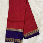 Semi Mysore Crape with Rich Pallu (Premium, Checks, Bentex Mango Border) - SYS05