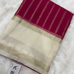 Semi Mysore Crape with Rich Pallu (Premium, Lines, Leaf Bentex Border)