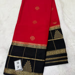 Semi Mysore Crape with Rich Pallu (Premium, Berunda Design, Bentex Checks Temple Border)