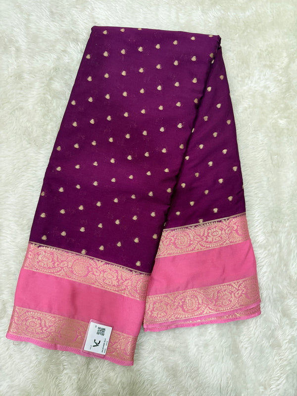 Semi Mysore Crape (Bentex Border, Butti)