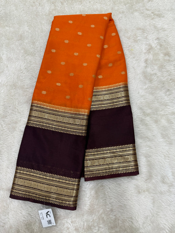 Semi Mysore Crape (Bentex Border, Small Butta)