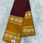 Semi Mysore Crape (Premium, Gandaberunda Bentex Border, Contrast)