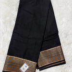 Semi Mysore Crape (Dotted Lines Border, Self)