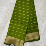 Semi Mysore Crape (Lines, Mesh Border, Self)