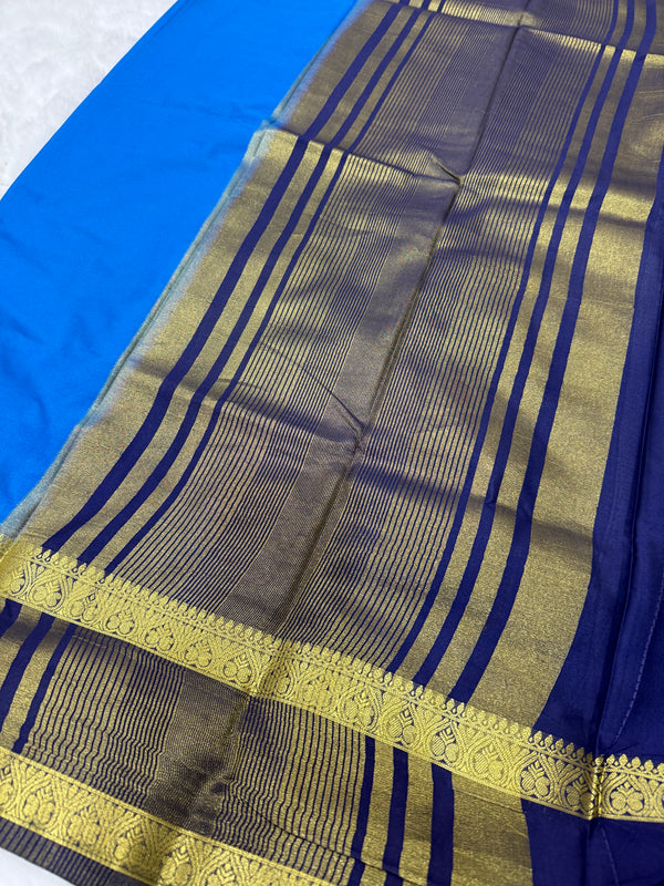 Semi Mysore Crape (Bentex Border, Contrast) - SYS49