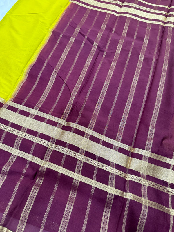 Semi Mysore Crape (Bentex Border, Contrast) - SYS51