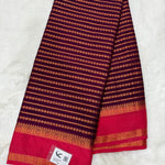 Semi Mysore Crape (Bentex Border, Lines, Contrast)