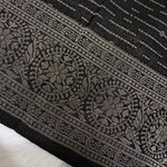 Crape Silk with Rich Pallu (Geometrical Lines & Border, Self)