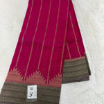 Chinnon Crape with Rich Pallu (Temple Border, Lines, Contrast)