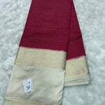 Semi Mysore Crape with Rich Pallu (Premium, Checks, Geometrical Bentex Border)